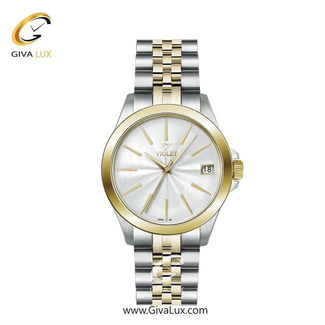 ساعت مچی اورجینال زنانه ویولت VIOLET نقره ای-طلایی | نقره ای-طلایی| نقره ای| کد رفرنس 0591/2 سایز متوسط